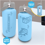 MINECRAFT BOUTEILLE EN VERRE AVEC HOUSSE