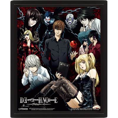 DEATH NOTE CADRE 3D LENTICULAIRE CHARACTER MONTAGE
