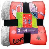 HOMADICT PLAID SHERPA 100X150 CM STITCH LOVE KISS RED