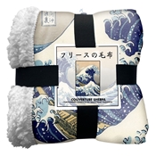 HOMADICT PLAID SHERPA 100X150 CM KANAGAWA WAVE 