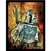 STAR WARS (BOBA FETT PEINT) CADRE 3D