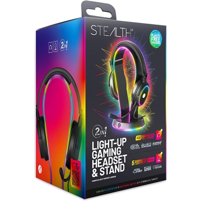STEALTH C6-100 LIGHT UP CASQUE & STAND BUNDLE