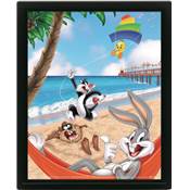 LOONEY TUNES CADRE 3D LENTICULAIRE BEACH DAY