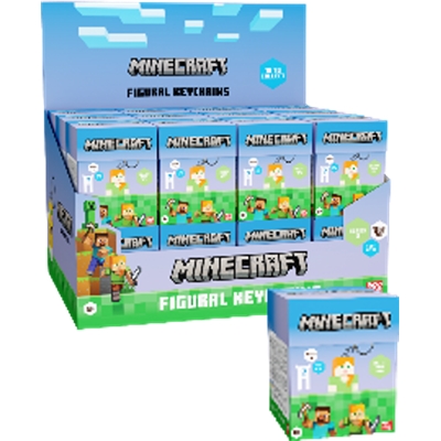 MINECRAFT - FIGURINE PORTE-CLE BOITE MYSTERE - DISPLAY 24 PCS