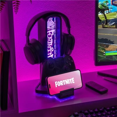 FORTNITE LAMPE SUPPORT MANETTE ET CASQUE AVEC CHARGEUR USB