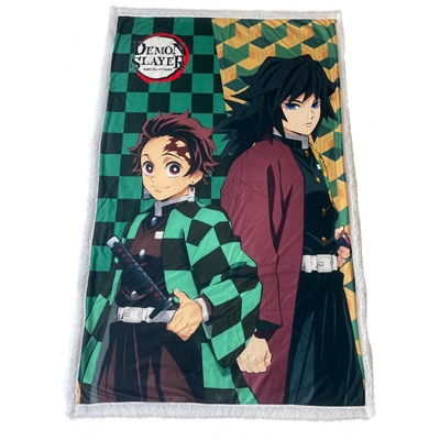 HOMADICT PLAID SHERPA 100X150 CM DEMON SLAYER TANJIRO & TOMIOKA