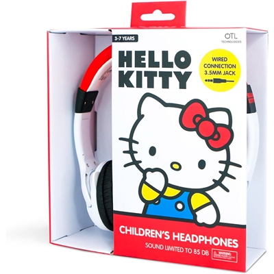 HELLO KITTY - CASQUE FILAIRE POUR ENFANTS HELLO KITTY BLANC/ ROUGE