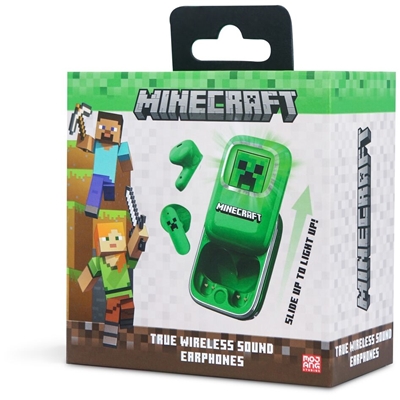 MINECRAFT - ECOUTEURS SANS FIL TWS + BOITIER COULISSANT