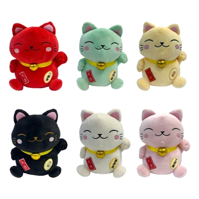 PELUCHE MANEKI NEKO FLUFFY KAWAII 20CM ASST