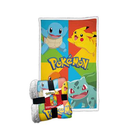 HOMADICT PLAID SHERPA 100X150 CM POKEMON STARTER PRIMARY