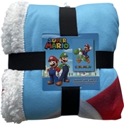 HOMADICT PLAID SHERPA 100X150 CM SUPER MARIO YOSHI & MARIO