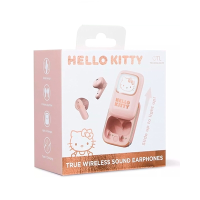 HELLO KITTY - ECOUTEURS SANS FIL TWS + BOITIER COULISSANT