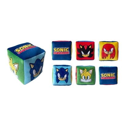 PELUCHE COUSSIN CUBE 25 CM SONIC