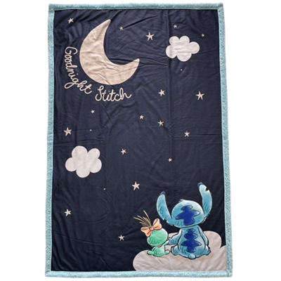 HOMADICT PLAID SHERPA 100X150 CM STITCH GOOD NIGHT