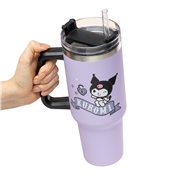 BOUTEILLE ISOTHERME KUROMI 900ML AVEC PAILLE