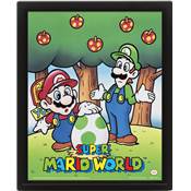 SUPER MARIO CADRE 3D LENTICULAIRE WORLD MARIO AND LUIGI