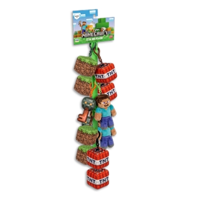 MINECRAFT - PELUCHES CUBE PORTE-CLES 13 CM ASST - CRAVATE 