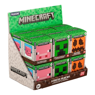 MINECRAFT BLOCS ANTI-STRESS (12 PIÈCES)