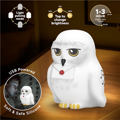 HARRY POTTER HEDWIG SQUISHYGLO LAMPE EN SILICONE RECHARGEABLE