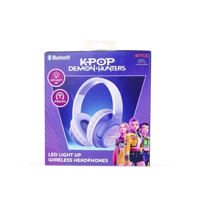 KPOP DM CASQUE SANS FIL VIOLET LUMINEUX A LED LOGO HUNTRIX 