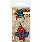 PORTE CLES SPIDERMAN ACCROUPI RUBBER