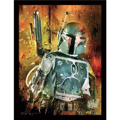 STAR WARS (BOBA FETT PEINT) CADRE 3D