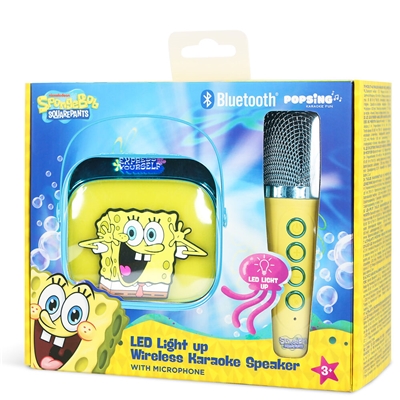 BOB L'EPONGE - ENCEINTE LED KARAOKE + MICRO SANS FIL