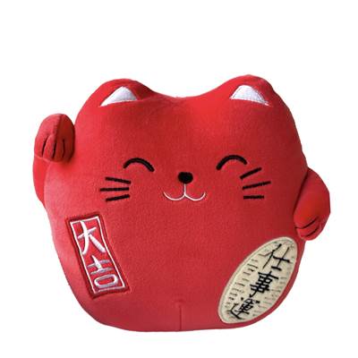 PELUCHE MANEKI NEKO PREMIUM 40 CM ROUGE