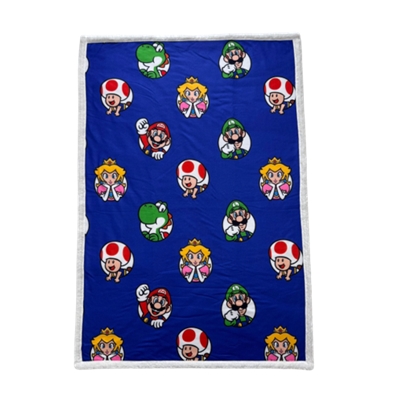 HOMADICT PLAID SHERPA 100X150 CM MARIO PERSONNAGES ROTARY