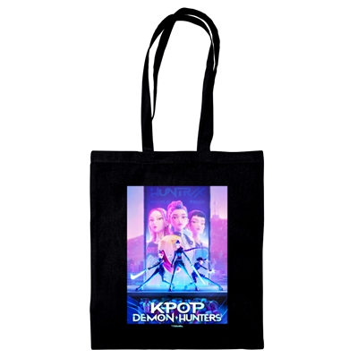K-POP DEMON HUNTERS (KEY ART) BLACK TOTE BAG