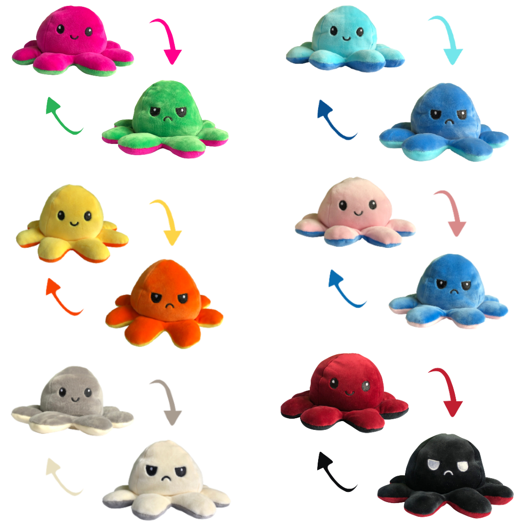 PELUCHE OCTOPUS MOOD ASSORTIMENT 6 COULEURS assortiment 12