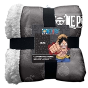 HOMADICT PLAID SHERPA 100X150 CM ONE PIECE FRUIT DU DEMON BLACK
