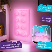 LAMPE BRIQUE 4X2 ROSE LEGO