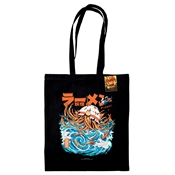 ILUSTRATA COTTON TOTE BAG BLACK DARK RAMEN