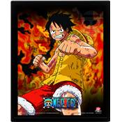 ONE PIECE CADRE 3D LENTICULAIRE BROTHERS BURNING RAGE