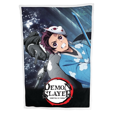 HOMADICT PLAID SHERPA 100X150 CM DEMON SLAYER TANJIRO BLUE COSTUM