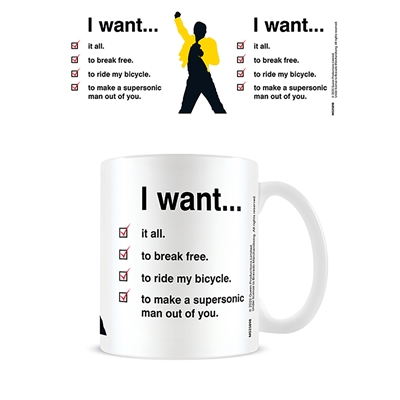 QUEEN I WANT CHECKLIST MUG