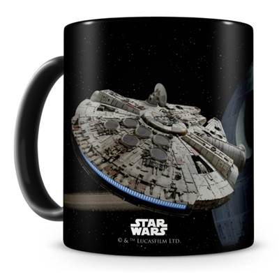 STAR WARS MUG MILLENIUM FALCON VS DEATH STAR CERAMIC