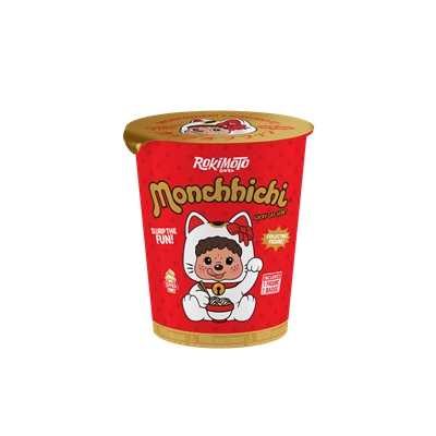 ROKIMOTO RAMEN CUP - MONCHHICHI LUCKY CAT FIGURINE COLLECTOR 
