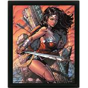 WONDER WOMAN CADRE 3D LENTICULAIRE BATTLE