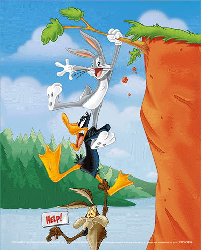 LOONEY TUNES CADRE 3D LENTICULAIRE CLIFF HANG