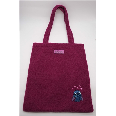NOMADICT TEDDY SHOPPING BAG STITCH LOVE FUSHIA